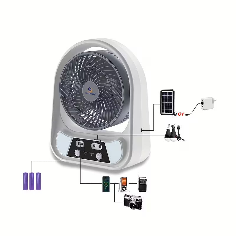 Ventilador Solar Recargable 8