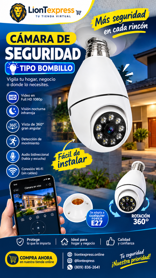 CAMARA DE SEGURIDAD TIPO BOMBILLO