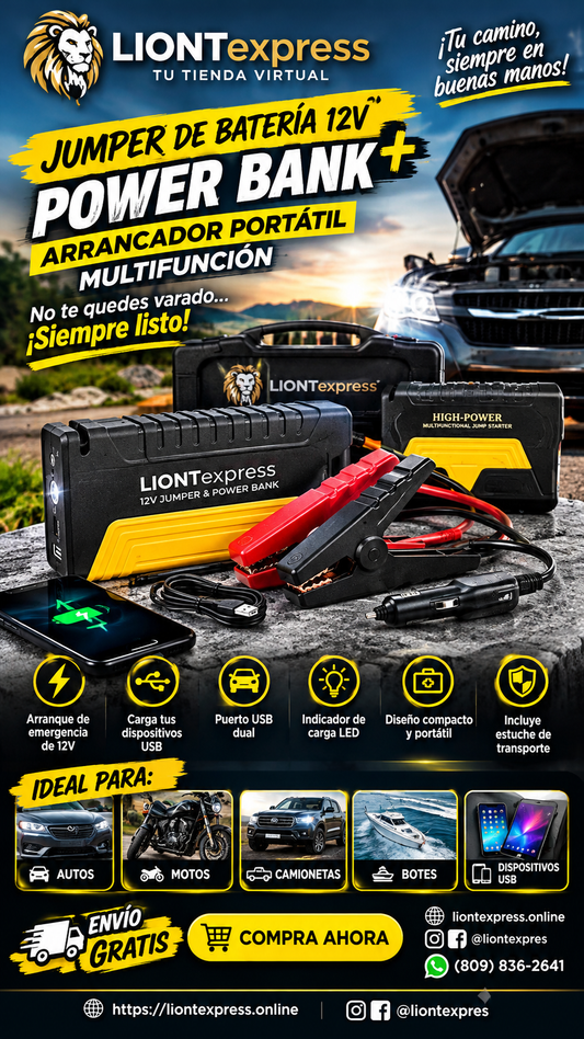 JUMPER DE BATERIA 12 V/ POWER BANK